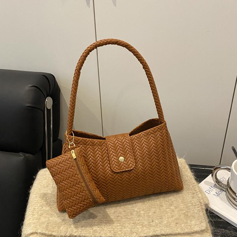 Yogodlns Herbst/Winter Neues Strickmuster Handtasche Retro Eimer Unterarm Hobo Tasche Damen Einzelne Schultertasche