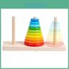 Wooden Large Rainbow Tower Stacking Toy For Kids Educational Brain Teaser Gift
