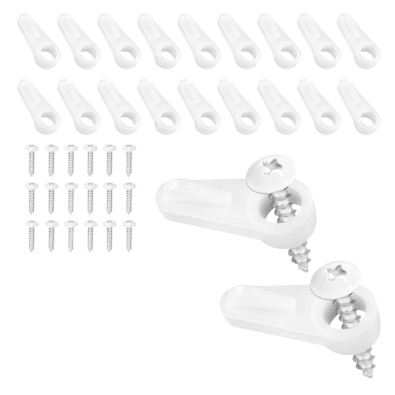 White Screen Replacement Hardware with Screws for Window Repair, Plastic Retainers for Home Fitting and Spare Storage
