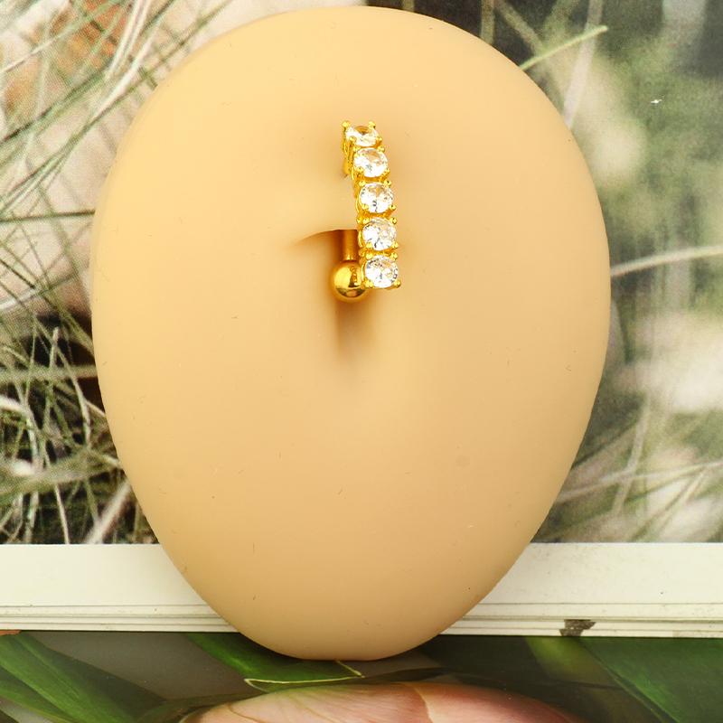 1pc Golden Belly Button Rings Pack Stainless Steel Long Dangling Navel Belly Piercing Jewelry For Women 14G Belly Bar Kit Stud