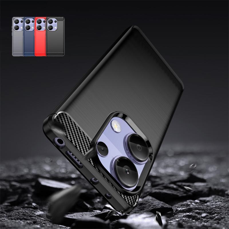 For Xiaomi Redmi Note 13 Pro 4G Case Cover Redmi Note 13 Pro 4G Capas Bumper Carbon Fiber Soft TPU Fundas Redmi Note 13 Pro Plus