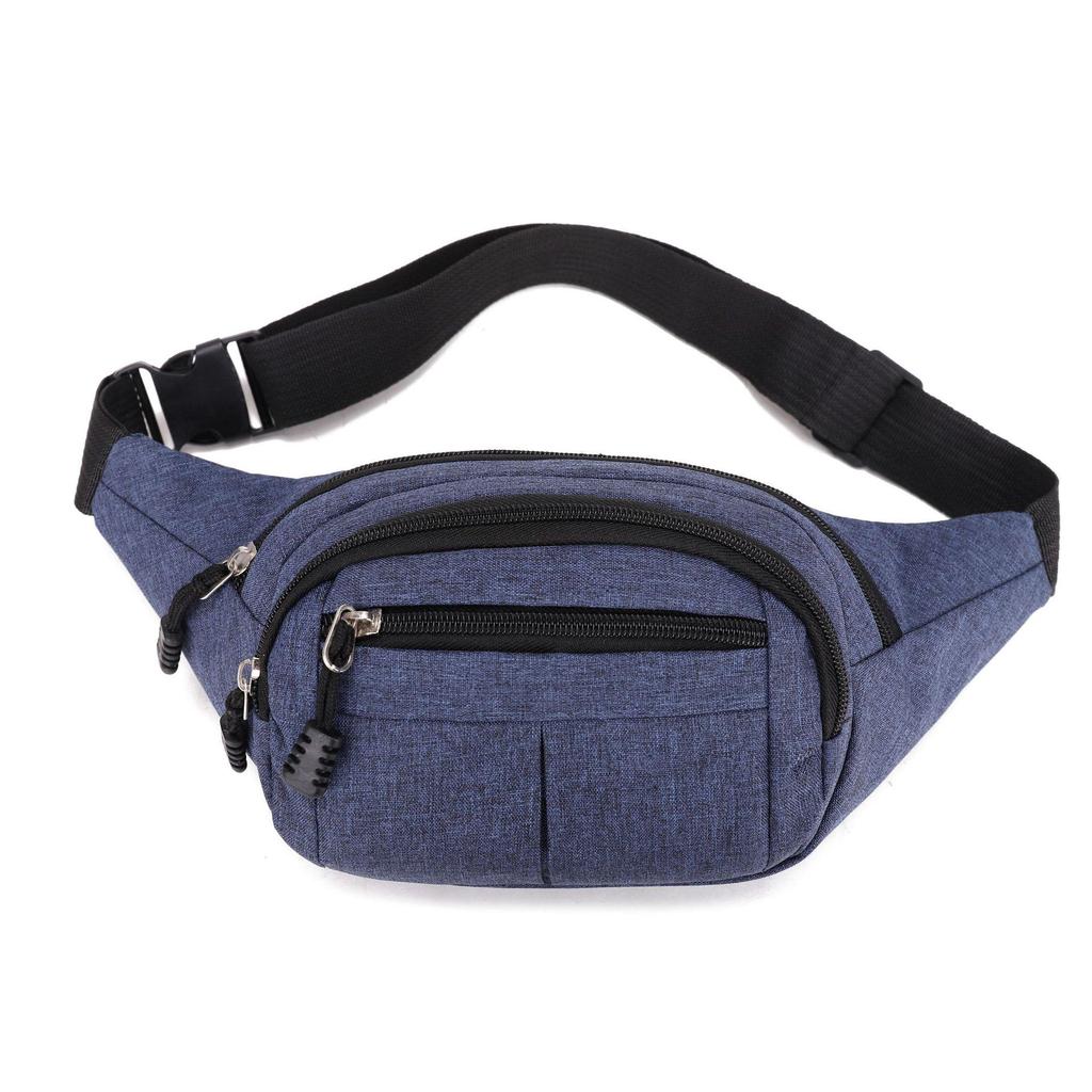 Men's and Women's Waterproof Canvas Waist Bag - Multifunctional, Wear-resistant for Sports, Running, and Work