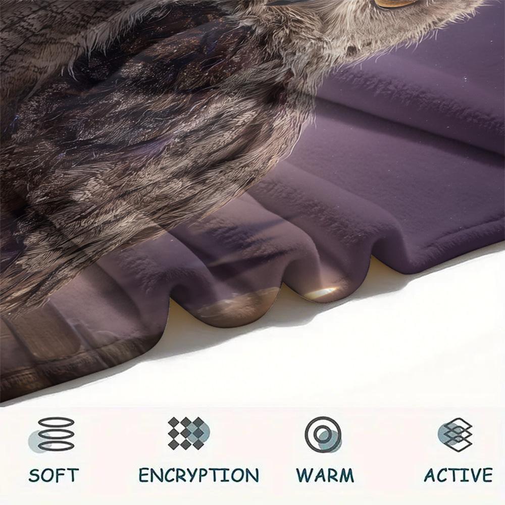 Owls Print Flannel Blanket, High Quality Comfortable for All Seasons, Home Decor, Warmth and Comfort