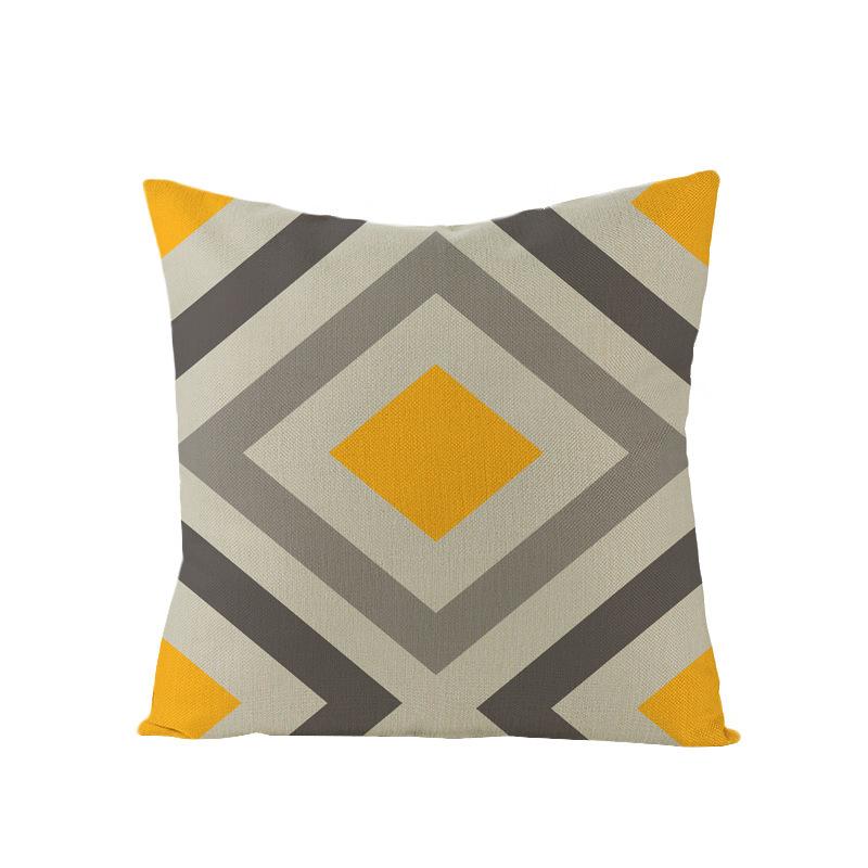 Modern Minimalist Style Linen Pillowcase Household Goods Soft-decorative Sofa Pillowcase Geometric Abstract Pillowcase