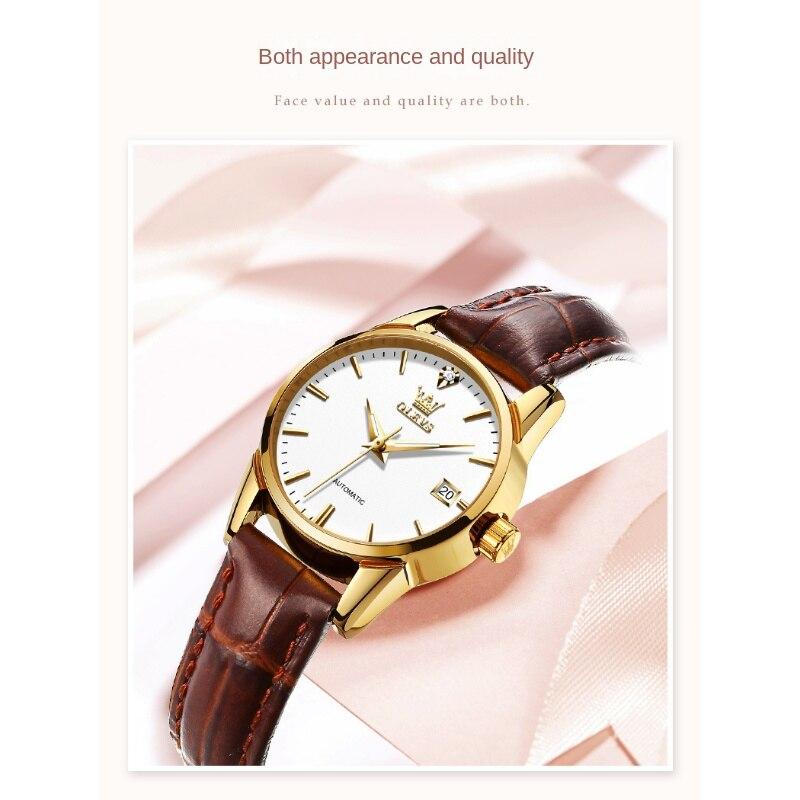 OLEVS Relógio de marca totalmente automático relógio mecânico luminoso à prova d'água relógio feminino