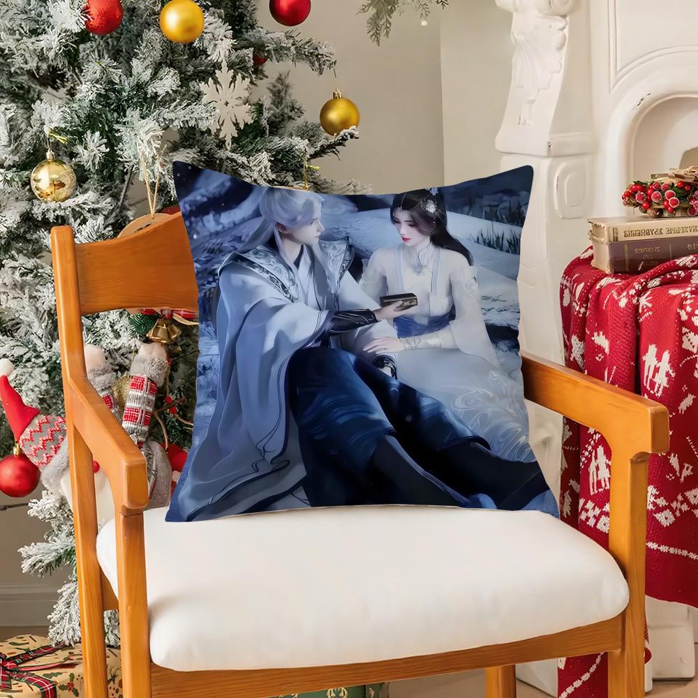 Classical Handsome Wu Xin Man Pillow Case Silky Short Plush With Invisible Zipper Dustproof Sofa Cushion Cover For Home Decor