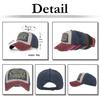 Cap with Distressed English CA679 [White Fang] Finish, Letters, Hat, Sports, Running, Outdoor, Women, Men, (red Navy)