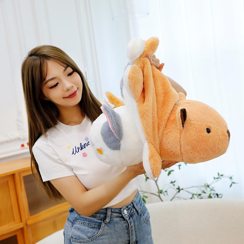 Capibara Plush Toy Flip Cat Capybara Doll Pillow Transforms into Capybara Cat Doll Doll Gift