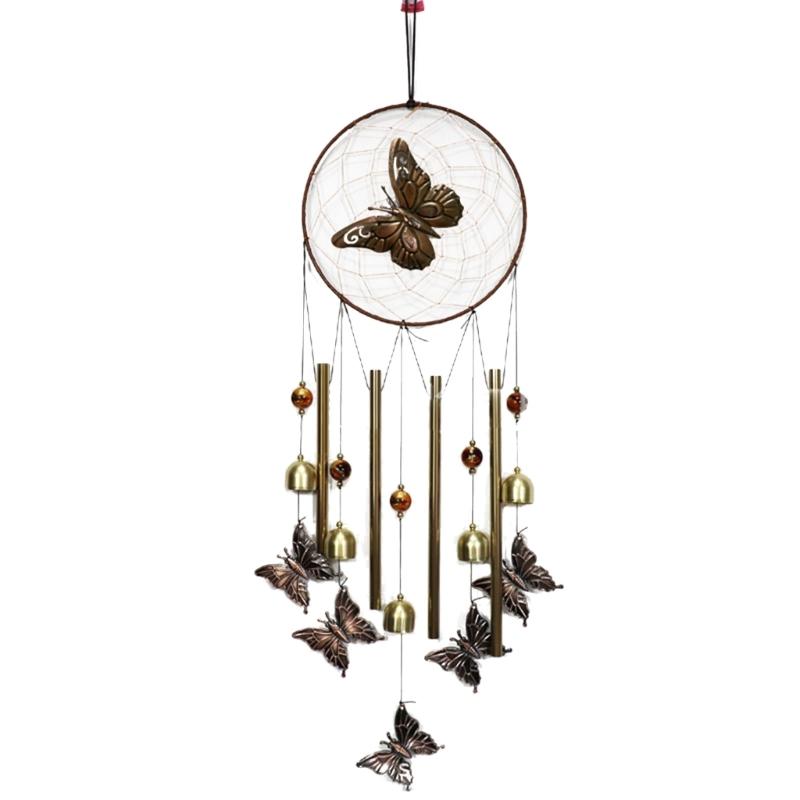 

Elegant Metal Butterfly Windchime Wall Tube Hanging Bells Decoration for Home Garden 1