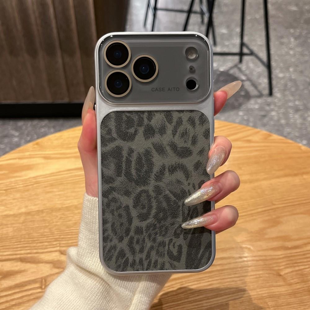Original Leopard Print Texture Phone Case For iPhone 17 16 15 14 13 Pro Max Large Window Lens Protection Shockproof Matte Cover