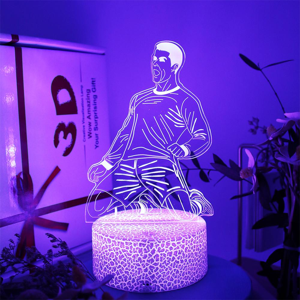 Football Player Night Light Touch Remote Control RGB LED Lamp Bedroom Decorate Novelty Creative Sports Theme Gift Boys Kids Fans