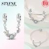 Genuine Copper Pink Flower Purple Butterfly Fixed Chain Star Moon Heart Pendants Beads Bracelets Women Gifts Jewellery Accessory