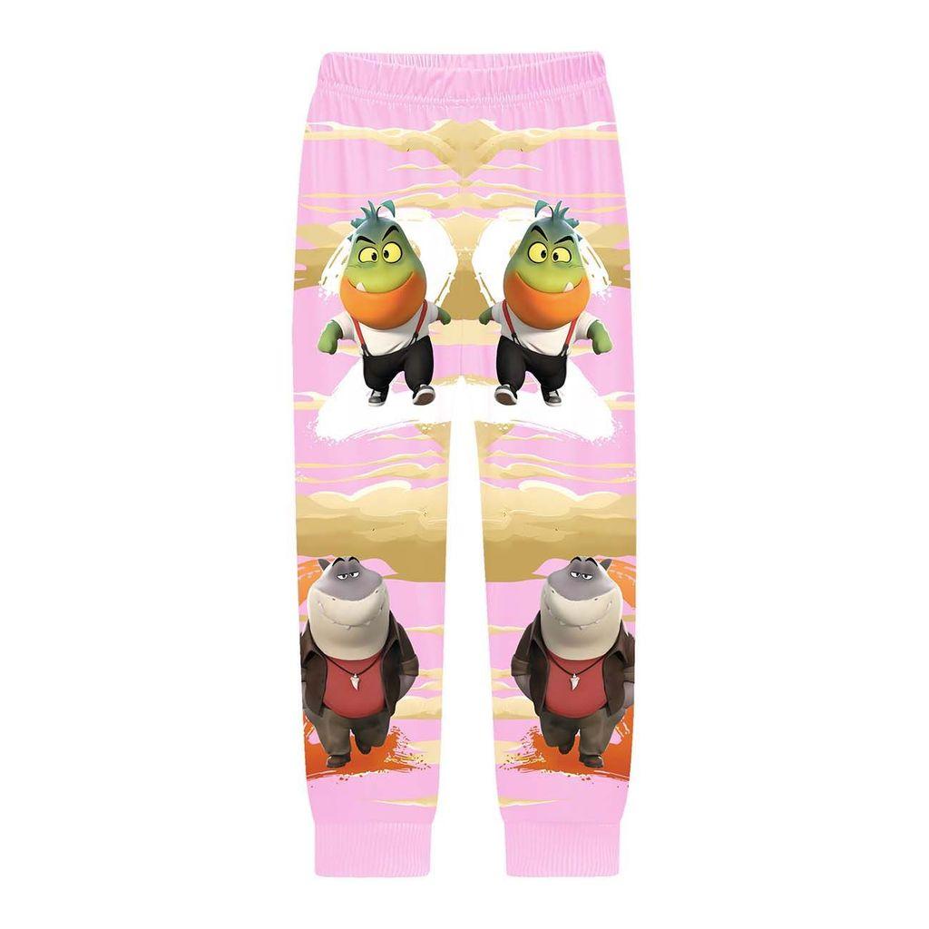 Kids Boys Girls Anime Cartoon Bad Guys Printed Casual Long Sleeves T-Shirt Pants Trousers Clothes Set