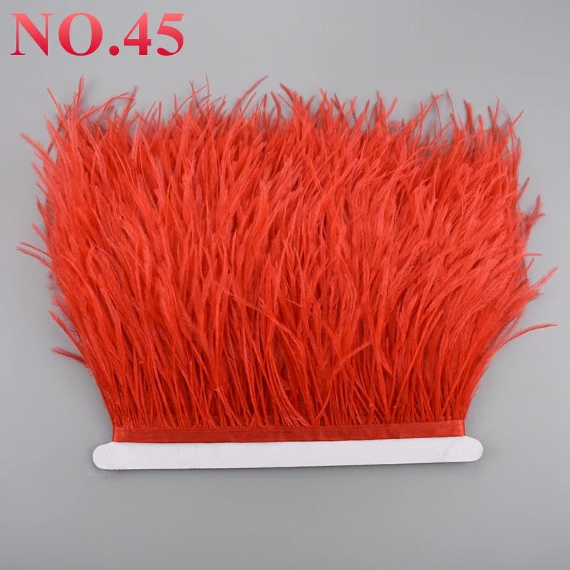10Meters/Lot Ostrich Feathers On Ribbon Tape 10-15Cm  Feather Trim Boa For Clothes Sewing Fringe Diy Wedding Decoration