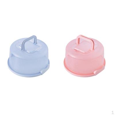 2pcs Cake Carrier Round Container with Lockable Lid Cover
