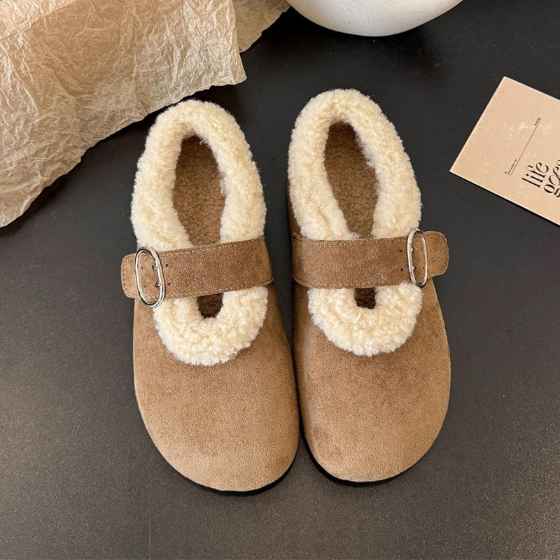 

Fur Ankle Snow Boots Women s Flats Fashion Warm Cotton Shoes Loafers for Woman Short Plush Winter Brand Femme Boots 35
