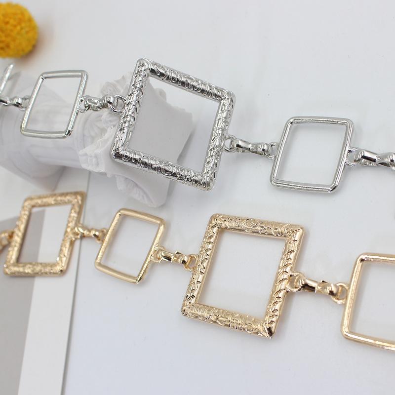 Square Belt Women'S Dress Shirt Suit Decoration Waist Hook Metal Waist Chain Women