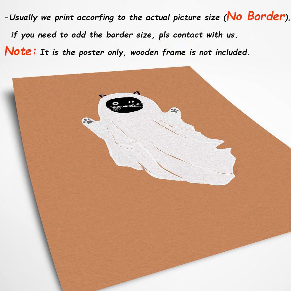 Cartoon Black Cat Ghost Pumpkin Wall Art Canvas Painting Nordic Posters And Prints Halloween Christmas Pictures Kids Room Decor