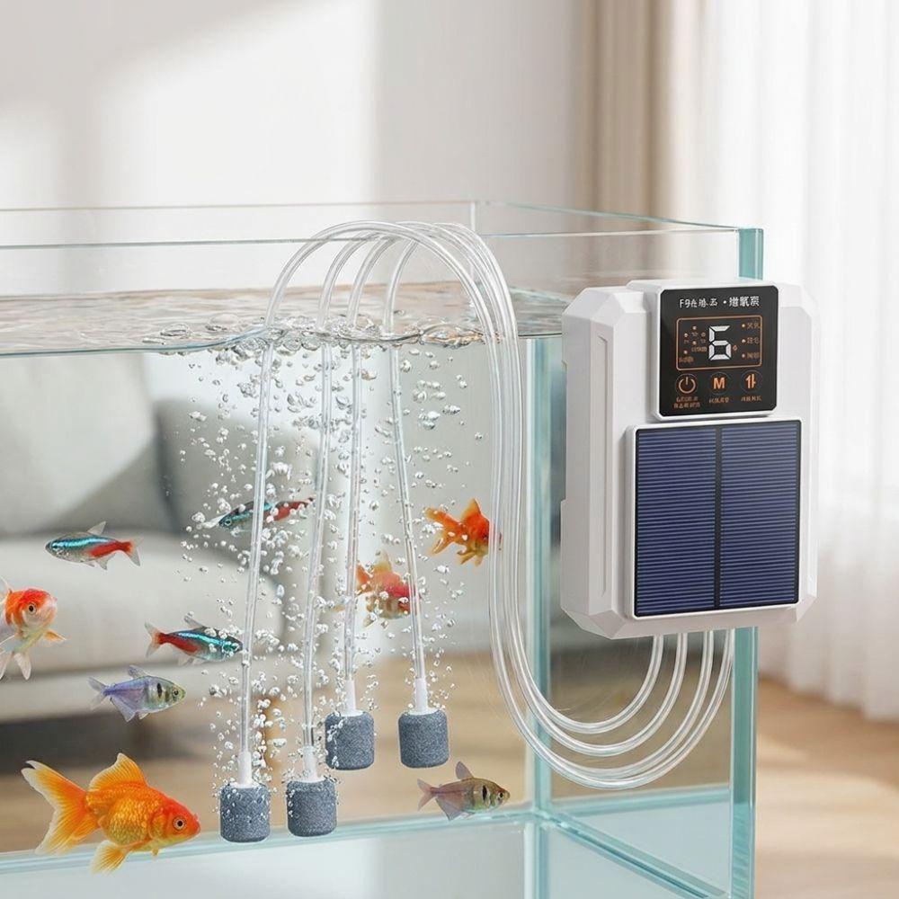Large Air Volume Solar Oxygen Pump Super Silent Aquarium Air Pump Live Fish Aerator