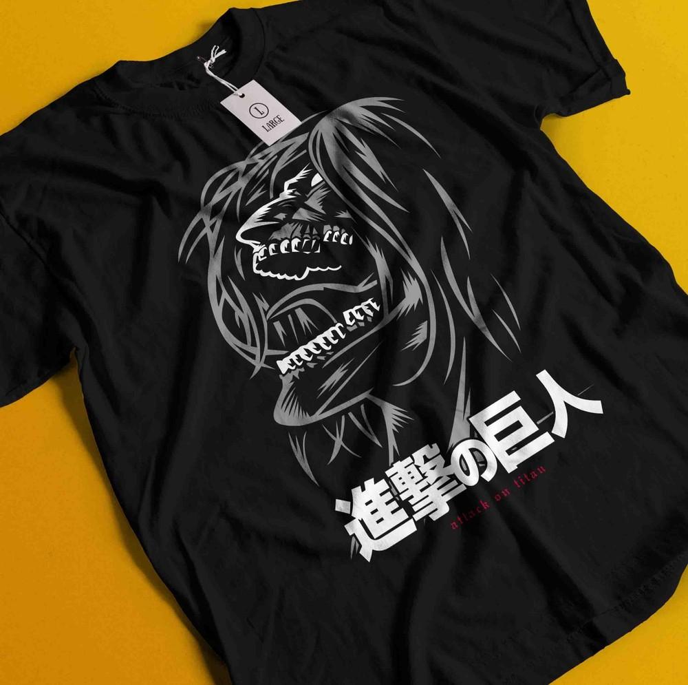 

Футболка Атака Титанов Эрен Футболка Микаса АОТ Леви Аниме Манга Графическая Унисекс Футболка L