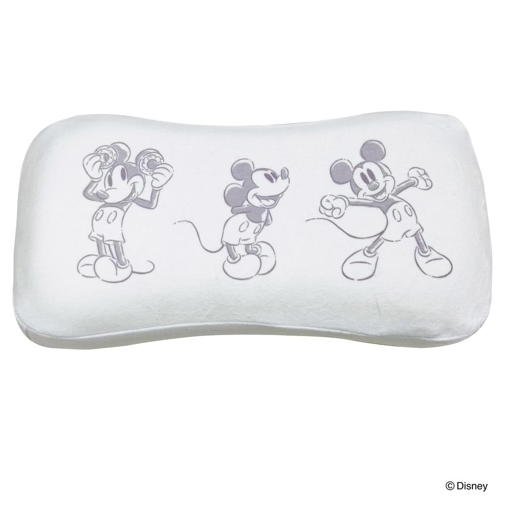 MORIPiLO Morishita Memory Foam Pillow Mickey Mouse 15x31cm Waist Rest Back Support Stuffed Toy Cushion Disney Character Goods Pastel Gray 4621191