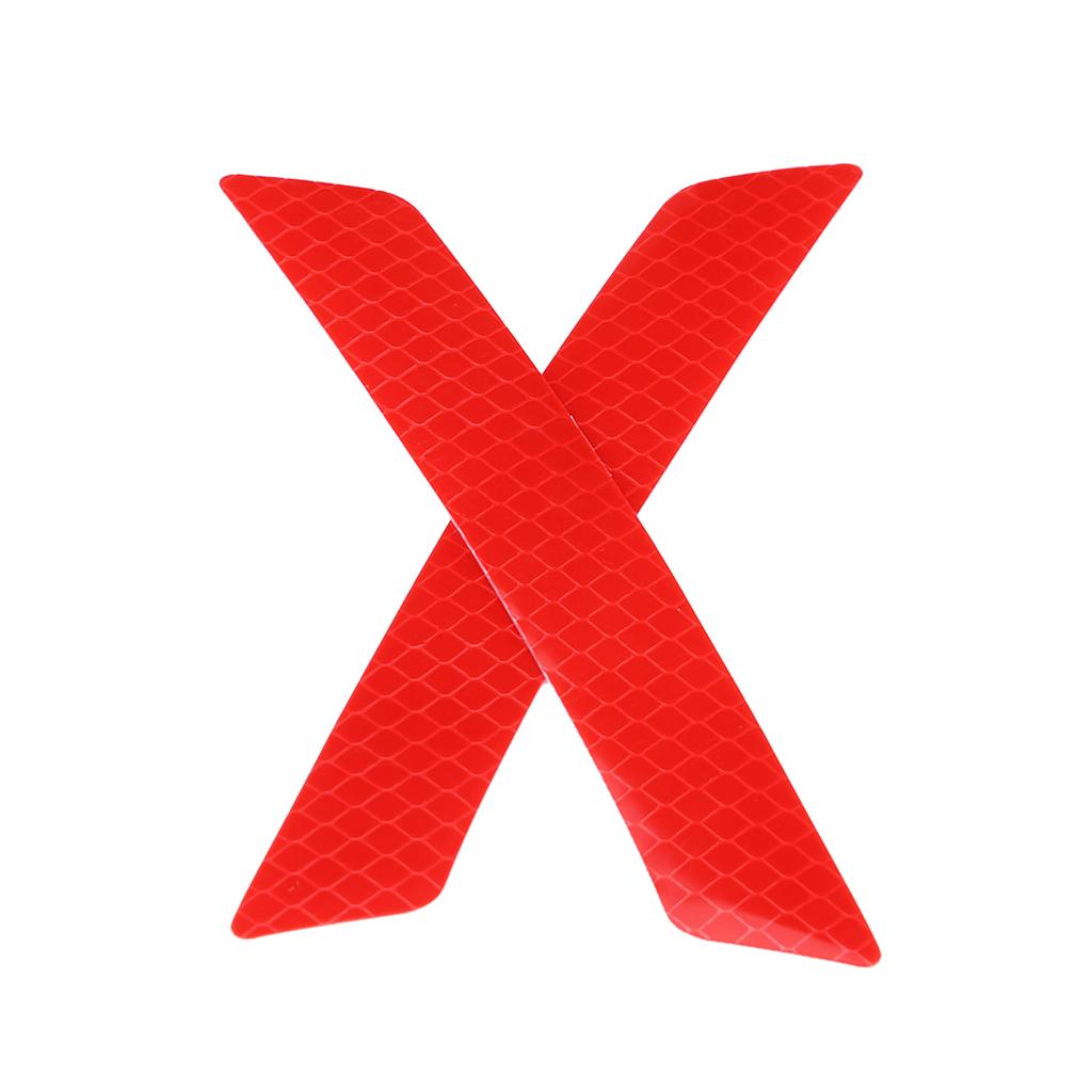 4Pcs Car Wheel Eyebrow Bumper Reflective Safety Warning Strip Tape Sticker Decal Red