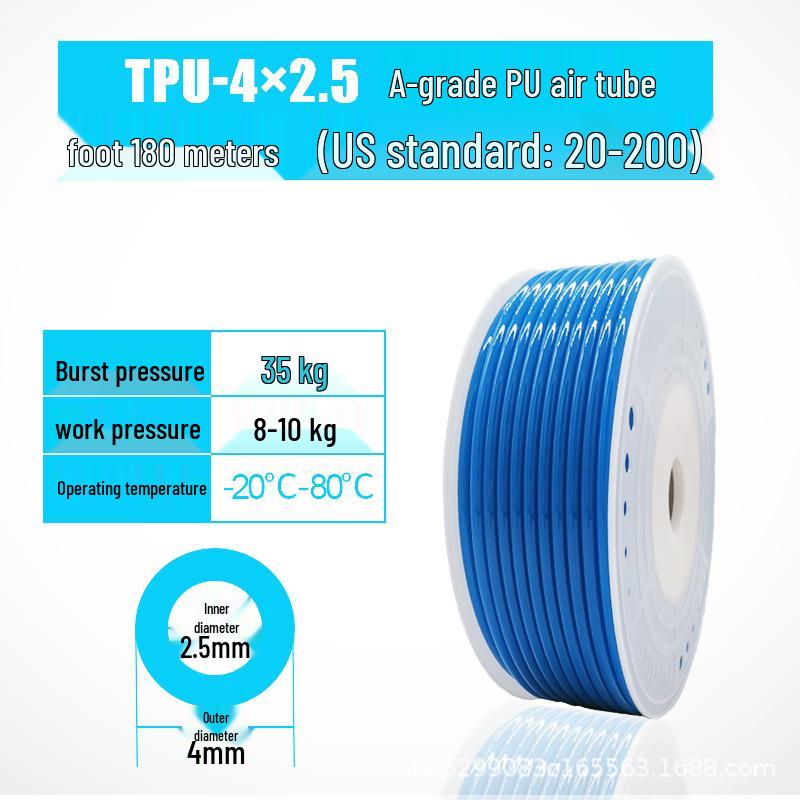 High-Pressure Transparent Explosion-Proof PU Pneumatic Air Hose for Compressor/Pump - Sizes 8*5, 10*6.5, 12, 14, 16