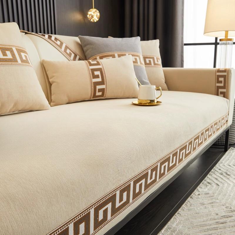 Chinese Lace Chenier Sofa Cushion All Season Universal Anti Slip Sofa Cover Living Room Decoration Couch Mat Cover Towel