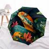 1pc Snake Jungle Automatic Open/close Folding Compact Umbrella, 8-Rib Sturdy Canopy, Lightweight Portable, Everyday Use, Gift, Outdoor Umbrella, Trave