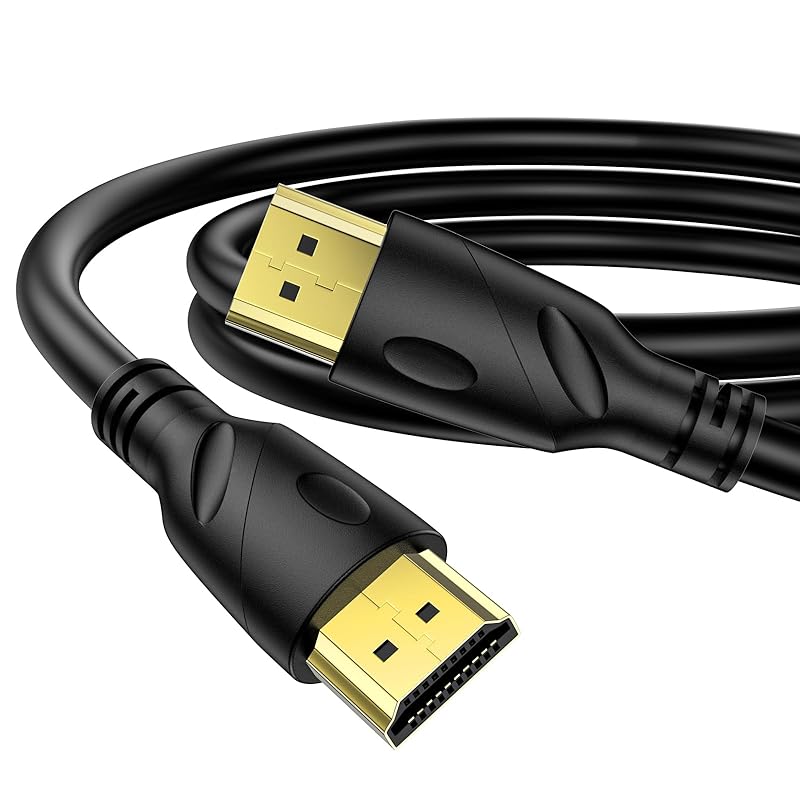 

8K/4K HDMI Cable 6ft(HDMI 2.1,8k@60hz,48gbps&4k@120hz,18gbps)Ultra High Speed Gold Plated Connectors,Ethernet Audio Return,Video 8K4K,Full HD1080p,3D 6.6FT