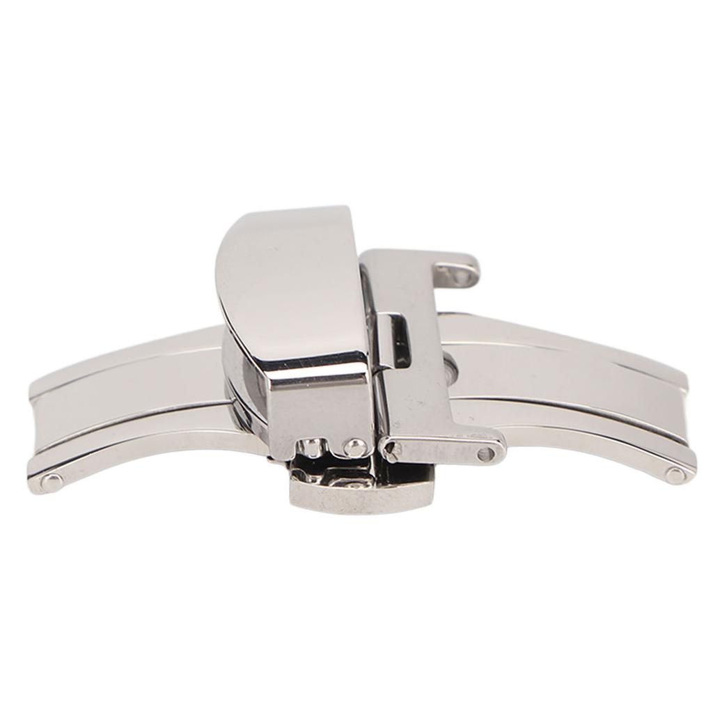 Silver Stainless Steel Watch Deployment Clasp High Finished Ergonomic Watch Buckle Replacement for