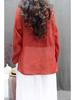 Women's Retro Cotton Linen Long Sleeve Mid-Length Chinese Style Lightweight Pullover Dress