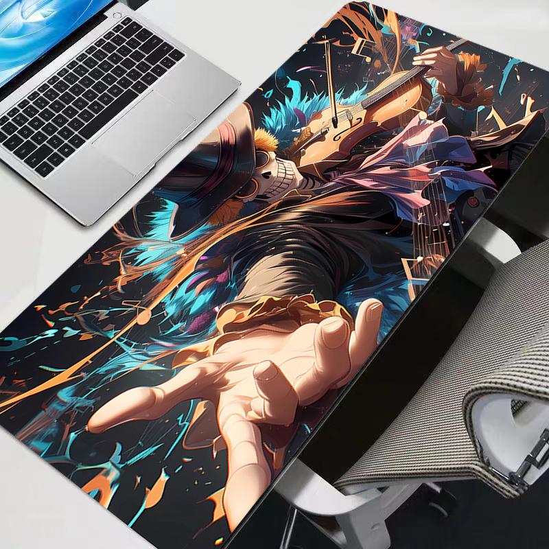 New Mouse Pads Big One Piece Roronoa Zoro Gamer Gaming Accessories Speed Keyboard Rubber Lock Edge Desk Mat Laptop Mousepad