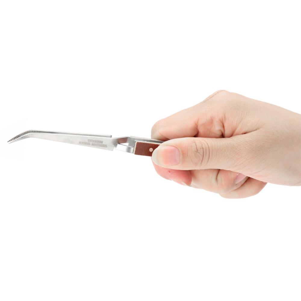 Precision Curved Tip Locking Tweezers Stainless Steel Selflock Cross Tweezer Jewelry Tweezers Craft Projects