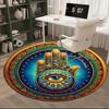 Sacred Mandala Design round carpet Chair cushion Round Entryway Rug, Soft Round Rugs for Living Room, Bedroom, Circle Carpet decor gifts