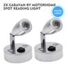 2pcs LED Spot Wall Light LED Reading Light ON OFF switch For Car Camper Van Caravan Boat White Light