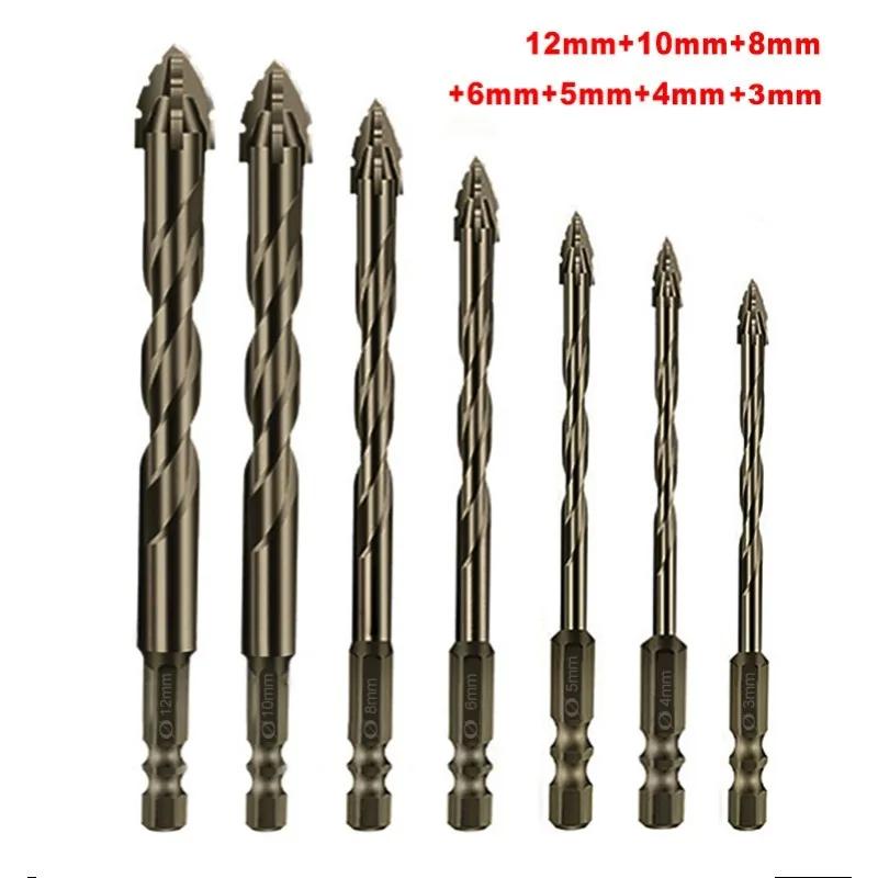 4-Blade Saw Tooth Eccentric Drill Bit for Wood/Metal/Concrete,High-Speed Steel,Heat-Resistant,Professional Rotary Tool Accessory