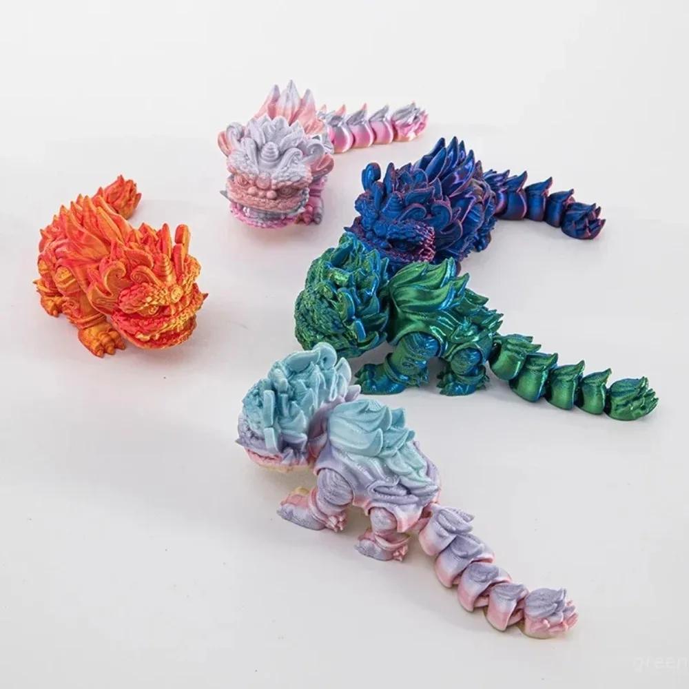 New 3D Printing Exquisite Miniature Lion Ornament Chinese Lion Dance Model Joint Movable Figurine Home Decor Craft Home Craft