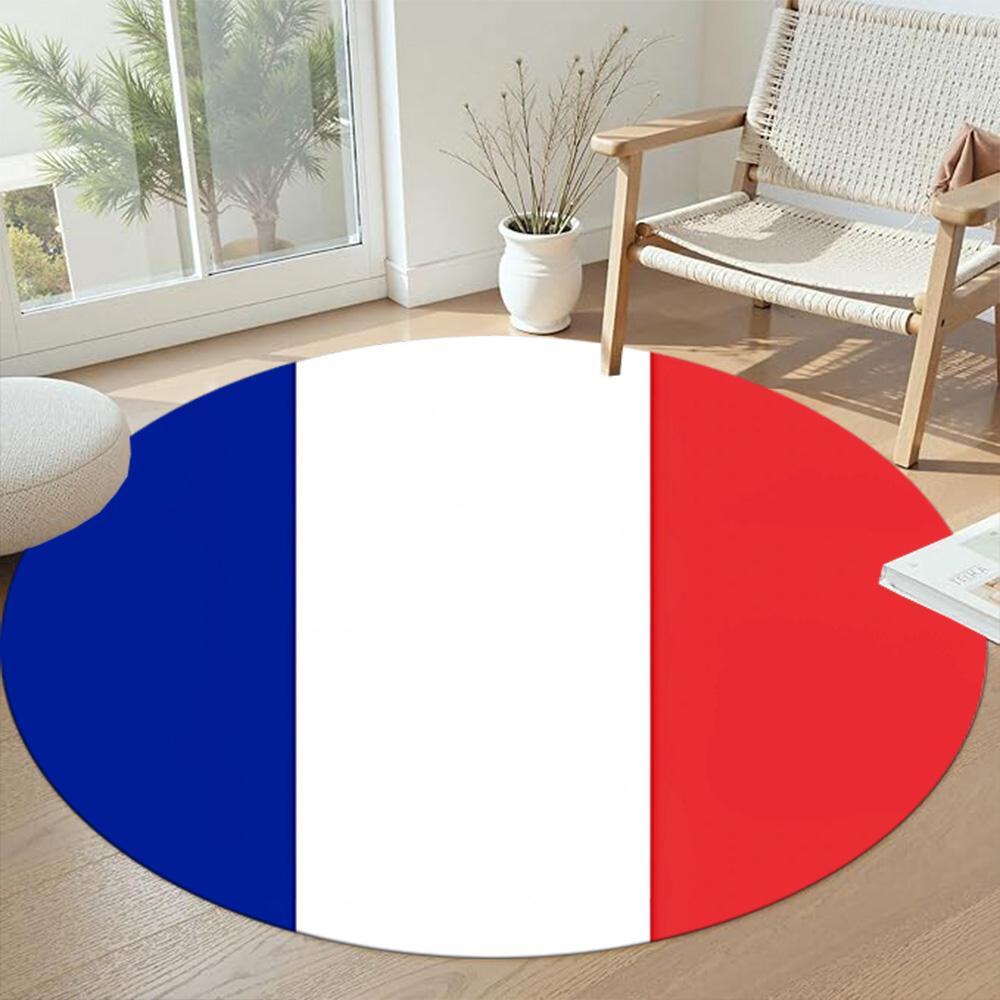 Flag Round Area Rug Suitable for Game Room Dining Room Balcony Dormitory Anti-slip Round Rug Decorate Offices Spiritual Gift