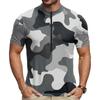 Men's Crew Neck Printed Zip Breathable Quick Dry Short Sleeve Cycling Jersey for Road Mountain Bike Riding Sportswear