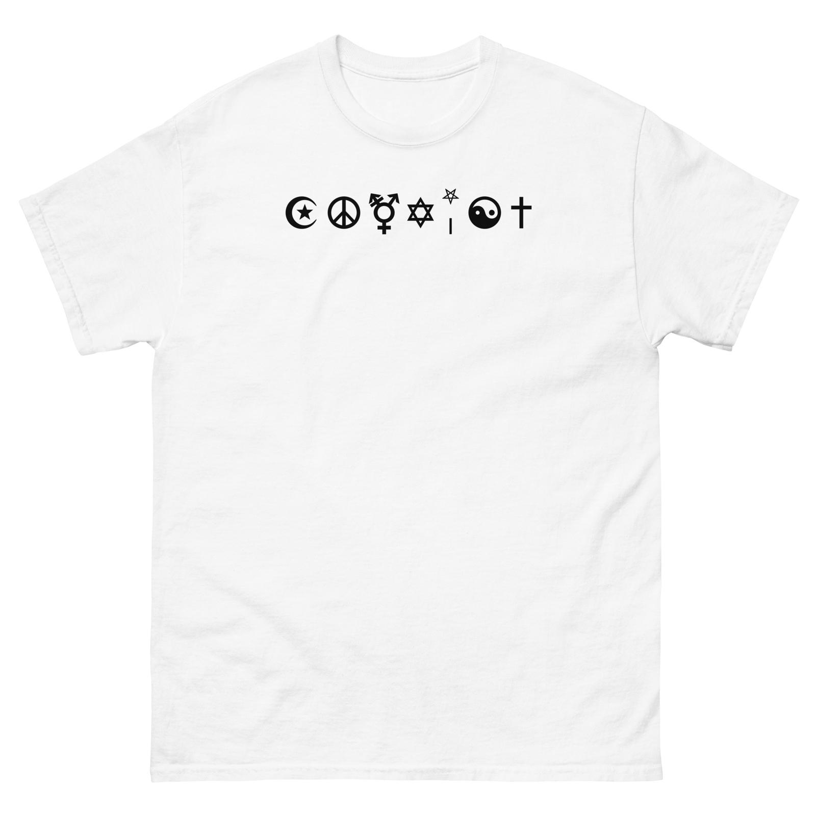 Coexist Vintage Unisex T-Shirt Mens Womens Tees Top for Understanding and Coexistence L