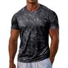 Men's Gym Muscle Tee Short Sleeve Round Neck T-Shirt Casual Printed Tee Shirt for Exercise Vacation Streetwear