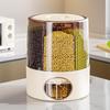 Rotating Insect & Moisture-Proof Grain and Cereal Storage Bin with Compartments