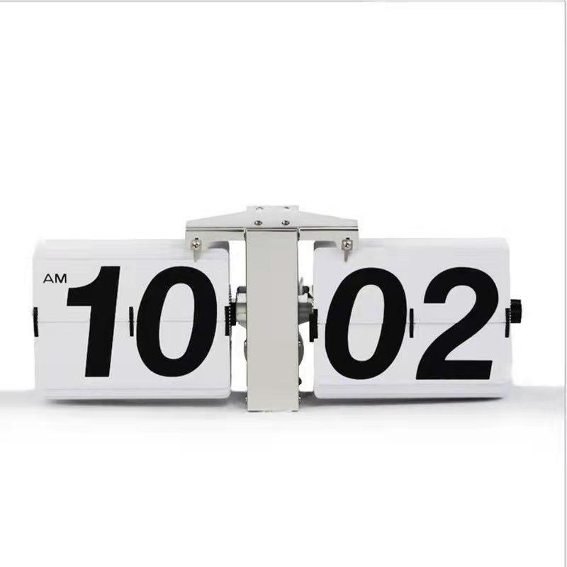 Creative Retro Flip Clock - Modern Simple Design, Ingenious Single-Leg Balance for Living Room Decor