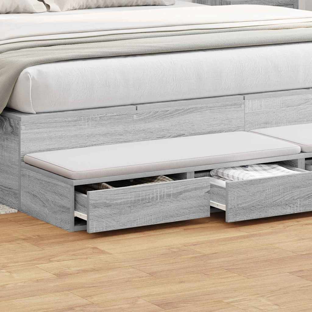 Bed Drawers Grey Sonoma 180 X 36.5 X 16.5 Cm Particleboard