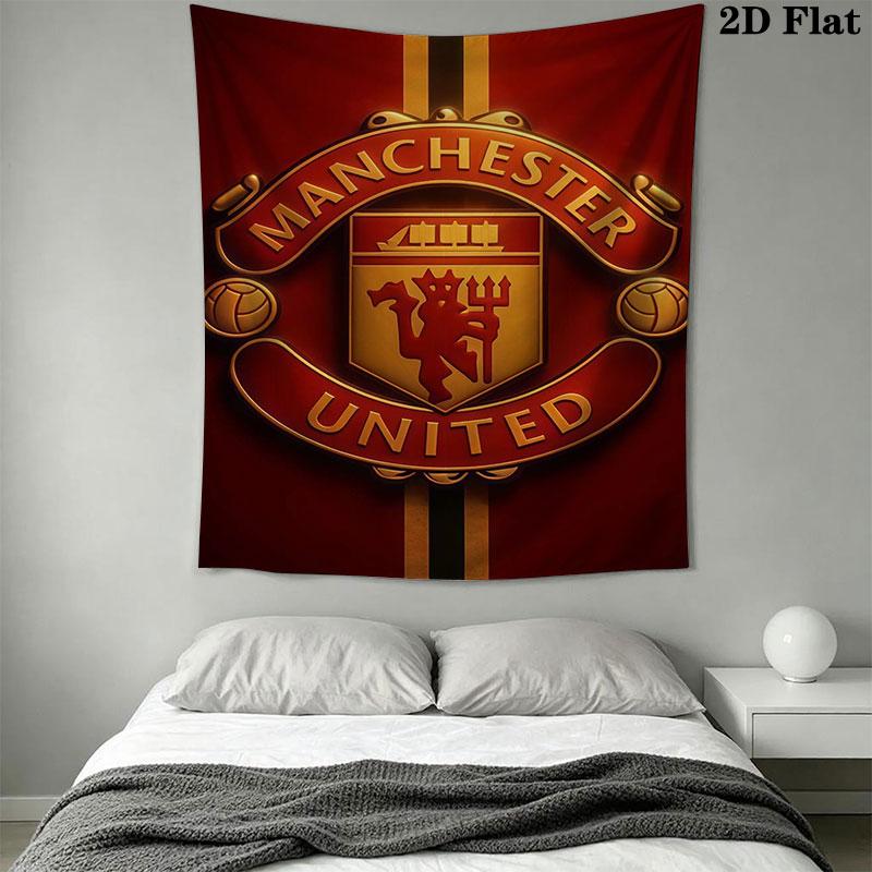 Man Utd G Wall Hanging Printed Fabric Blanket Decorative Tapestries for Bedroom Living Room Home Decor