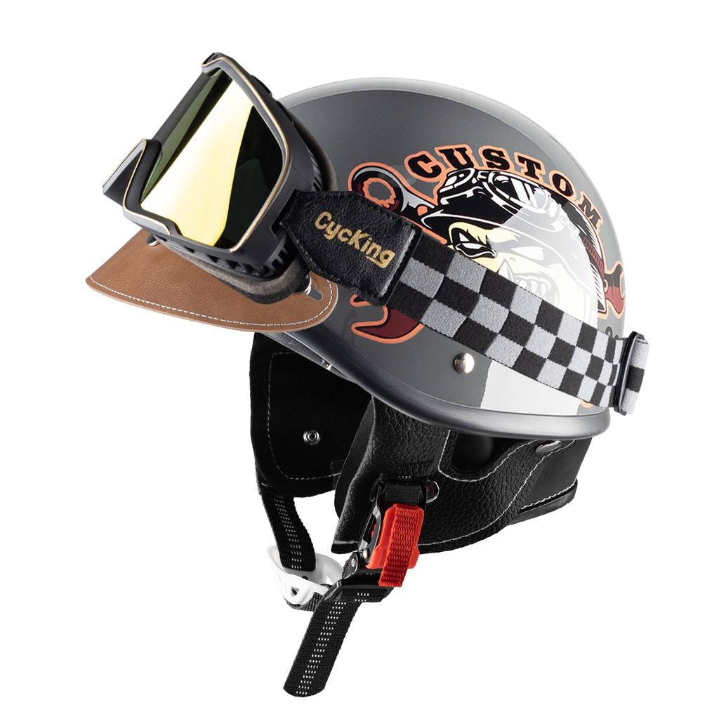 Cycking Japanese Vintage Half Helmet Open Motorcycle Helmet Scooter Skateboarding Unisex Common Muffler