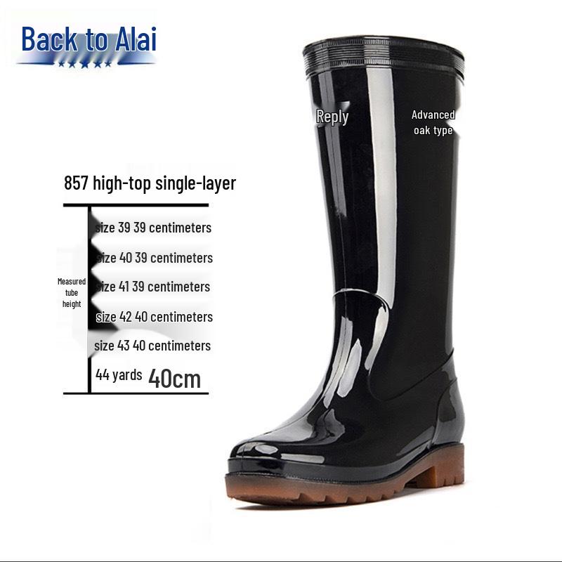 Men s Warrior High-Top Waterproof Rubber Rain Boots: Non-Slip, Classic Outdoor Galoshes Size 44