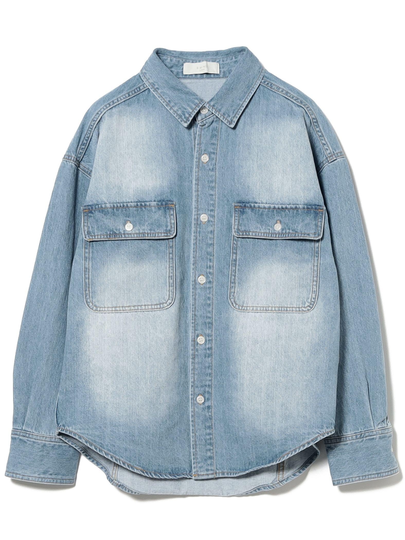 

B:MING LIFE STORE by BEAMS Women s LIGHT_INDIGO Denim Shirt (S-M)