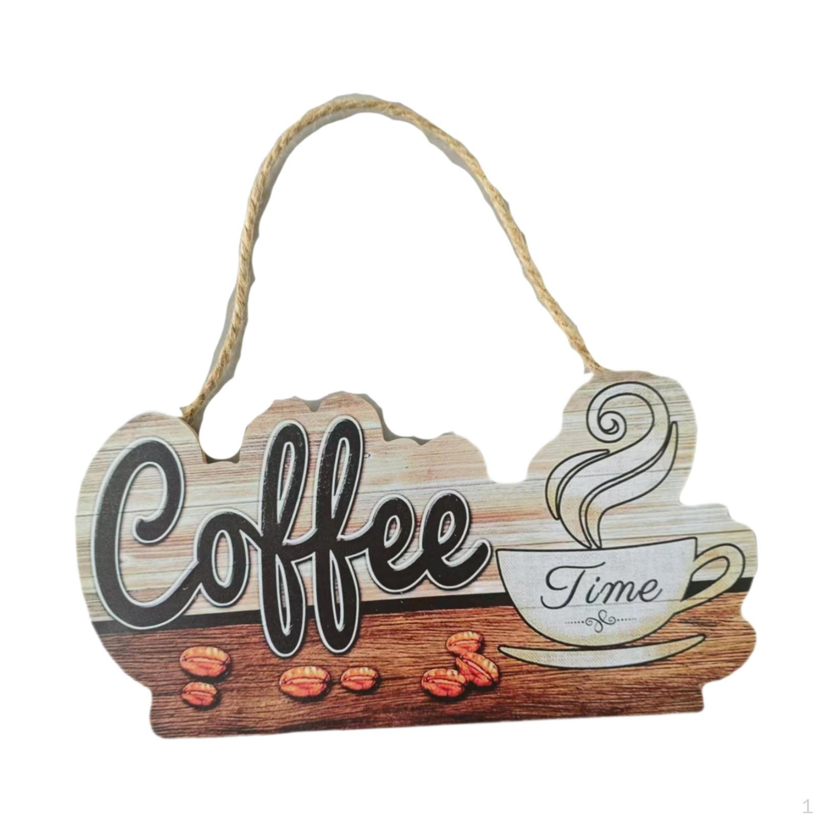 

Coffee Bar Sign Wood Plaque Kitchen Wall Art Decor for Shop B